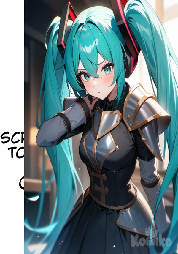 hatsune miku, as a knight