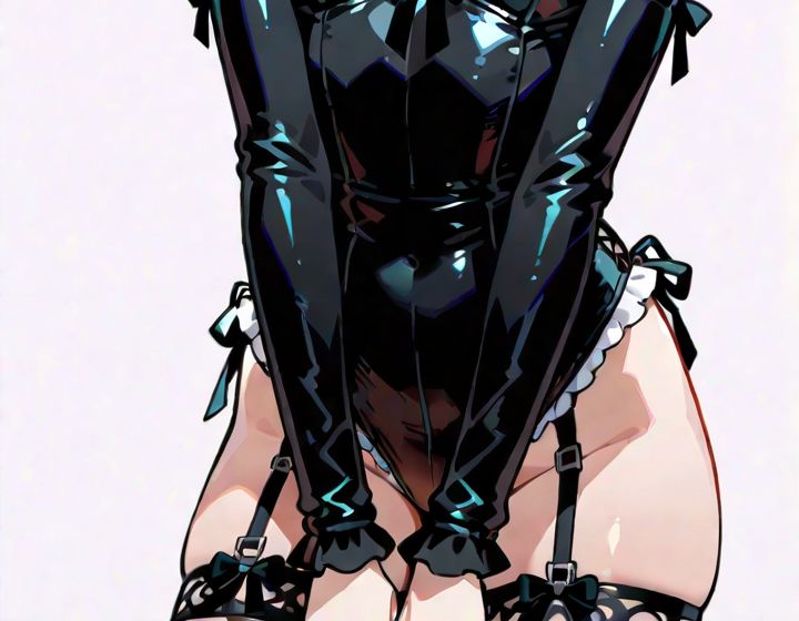sexy clothes, kawaii gothic, simple background, Angel Devil (Chainsaw Man)