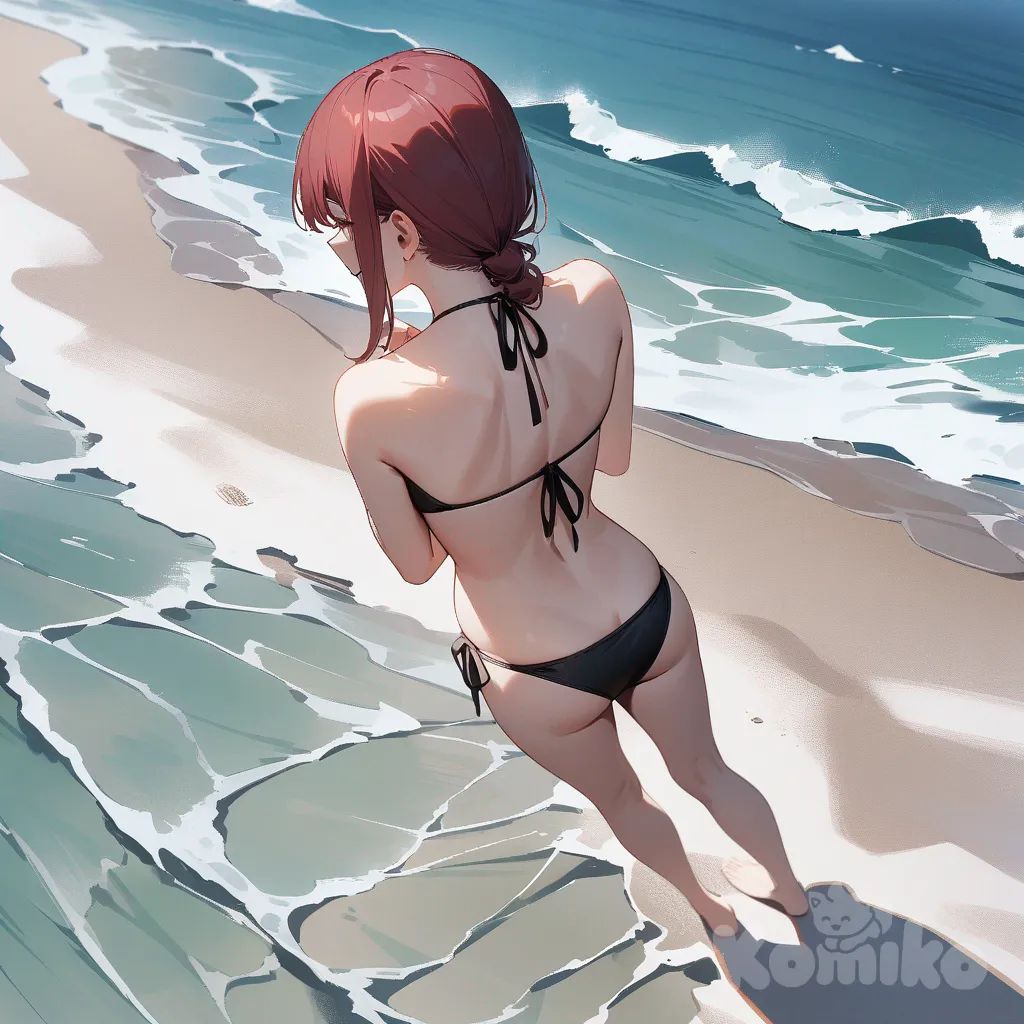 Makima on the beach