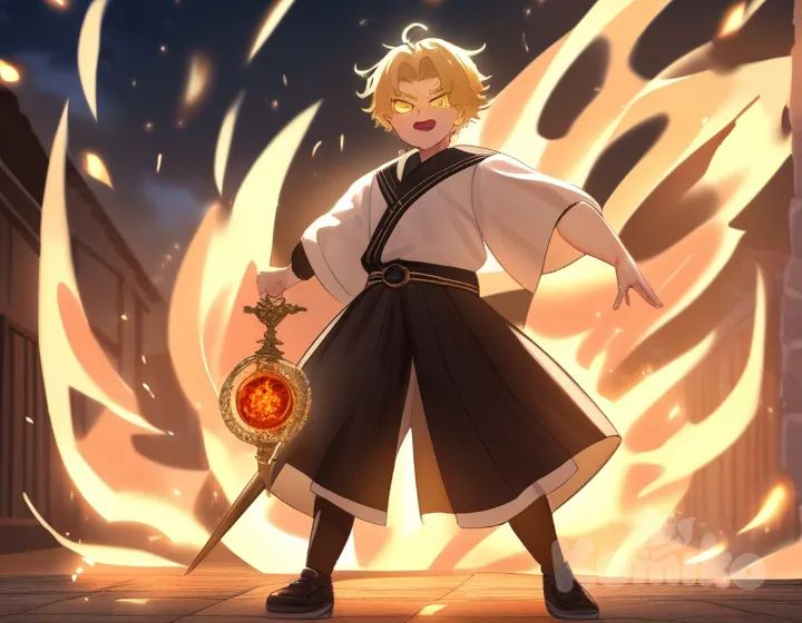 MagicSchoolChallenge, two boys fight with fire 