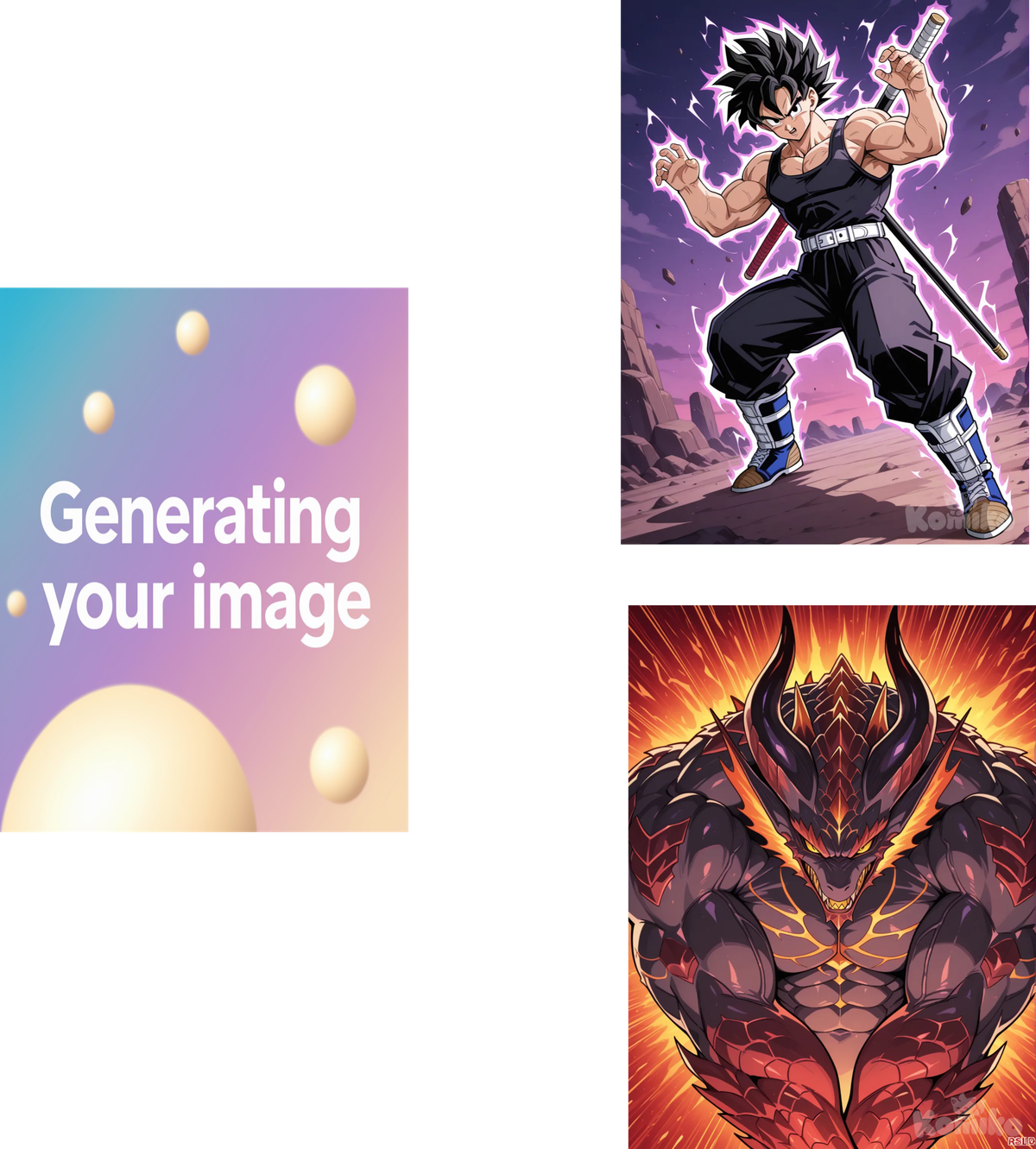 Un Animér estilo dragon ball z o demon slayer, persona de pelo negro, fuerte, alto de unos 20 años, con un palo en la espalda y vestimenta a tu criterio