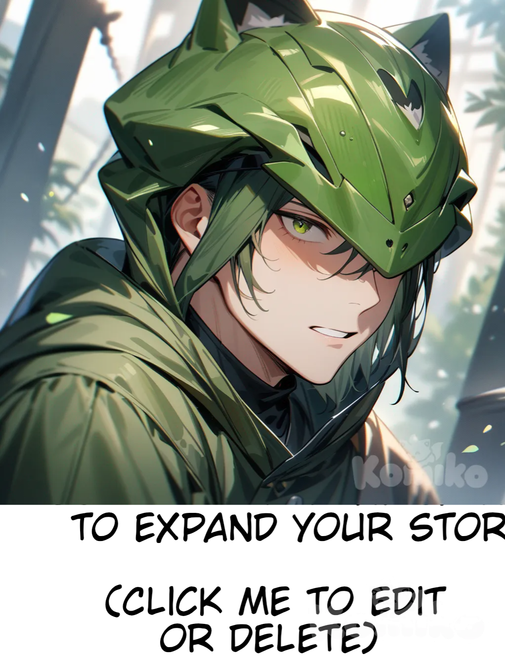 A boy in green