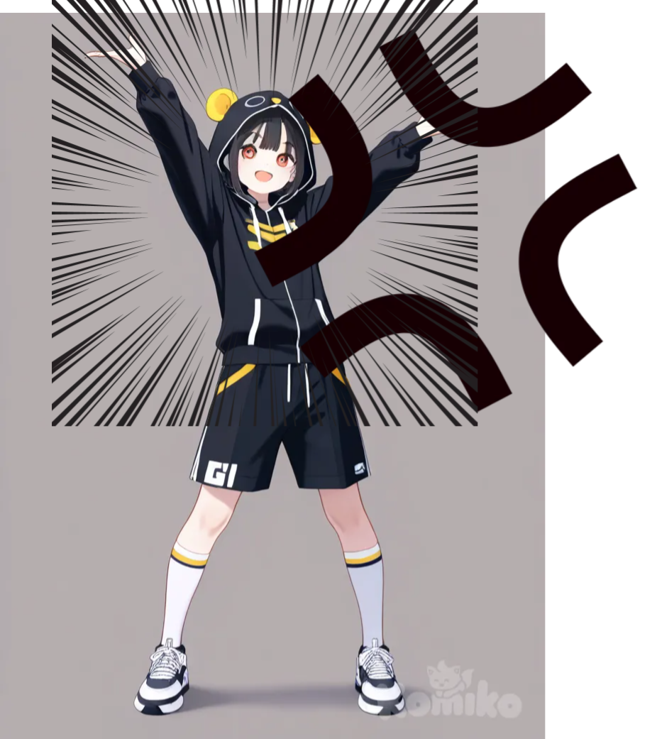 đeo kính trắng, dancing, hoodie, 1girl