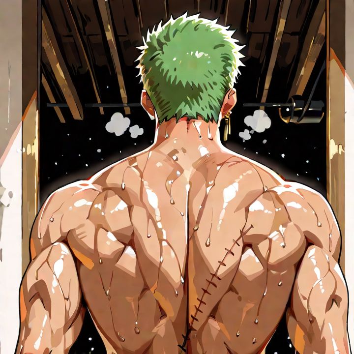 Boy muscle, Roronoa Zoro, wet