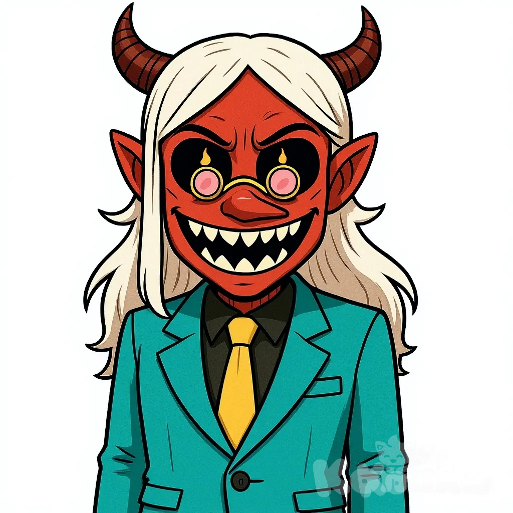 <mr-zero-zilaks-nikodemus-Zl4y>, Comic book panel, wide shot. A young, tired adventurer in worn armor enters the strange "Event Horizon" store. Behind the counter, Mr. Vexel, a demon salesman in a suit, greets him with a wide smile and a welcoming gesture.
in the style of the Scott Pilgrim comic, dynamic anime art style by Bryan Lee O'Malley, bold clean line art, vibrant flat colors, limited color palette, halftone dot patterns for shading, expressive characters, video game interface elements.