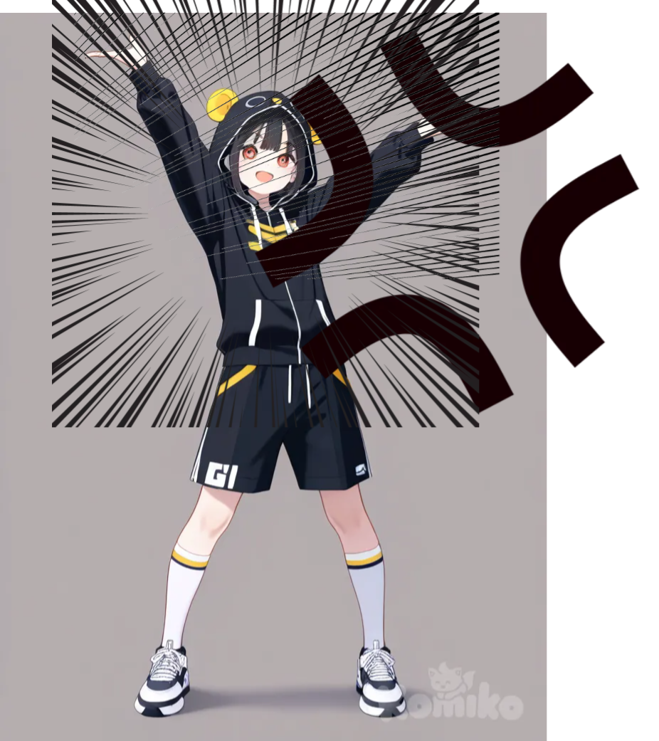 đeo kính trắng, dancing, hoodie, 1girl