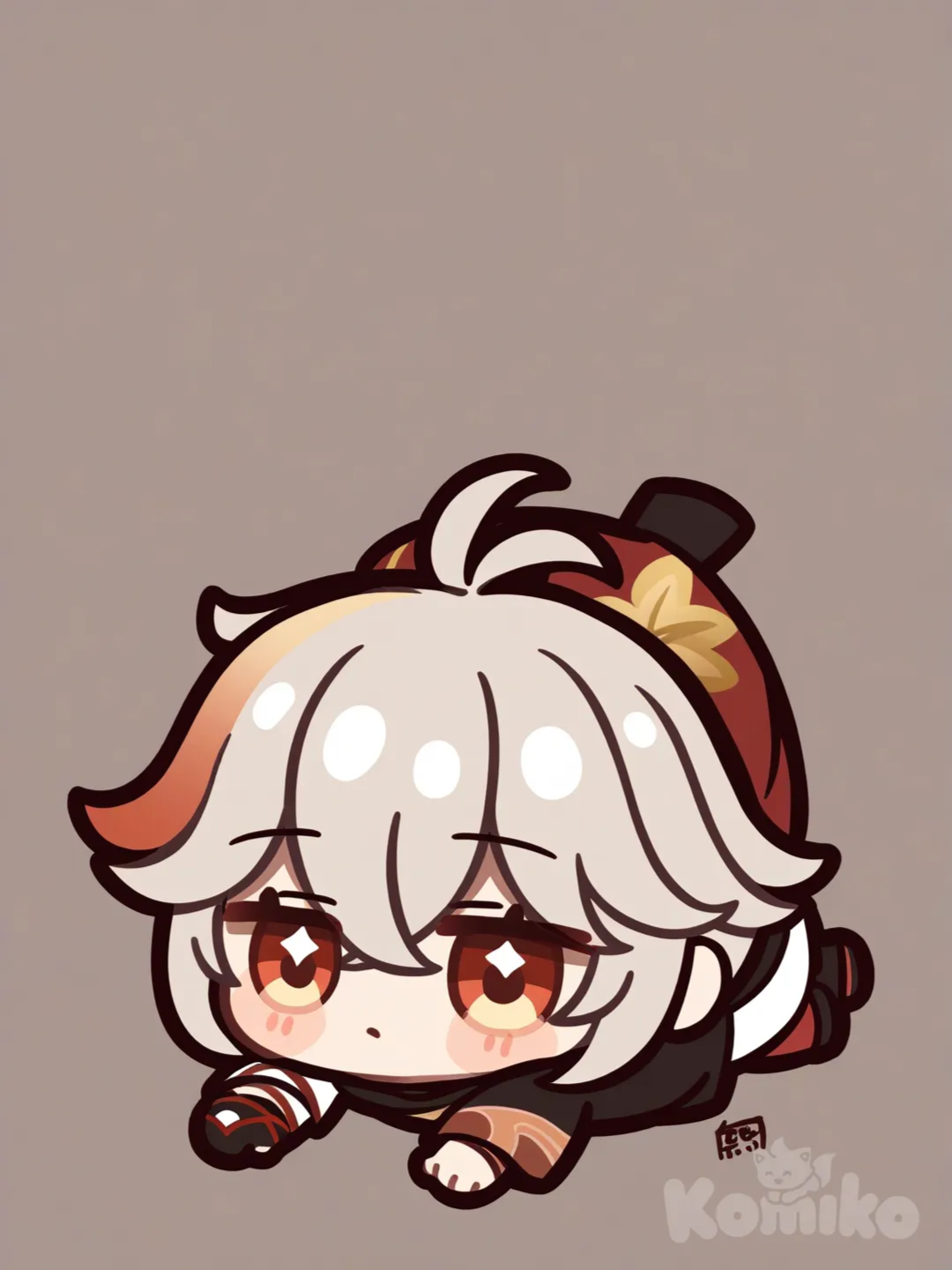 Kaedehara Kazuha, 1girl, [glossy-chibi-style]