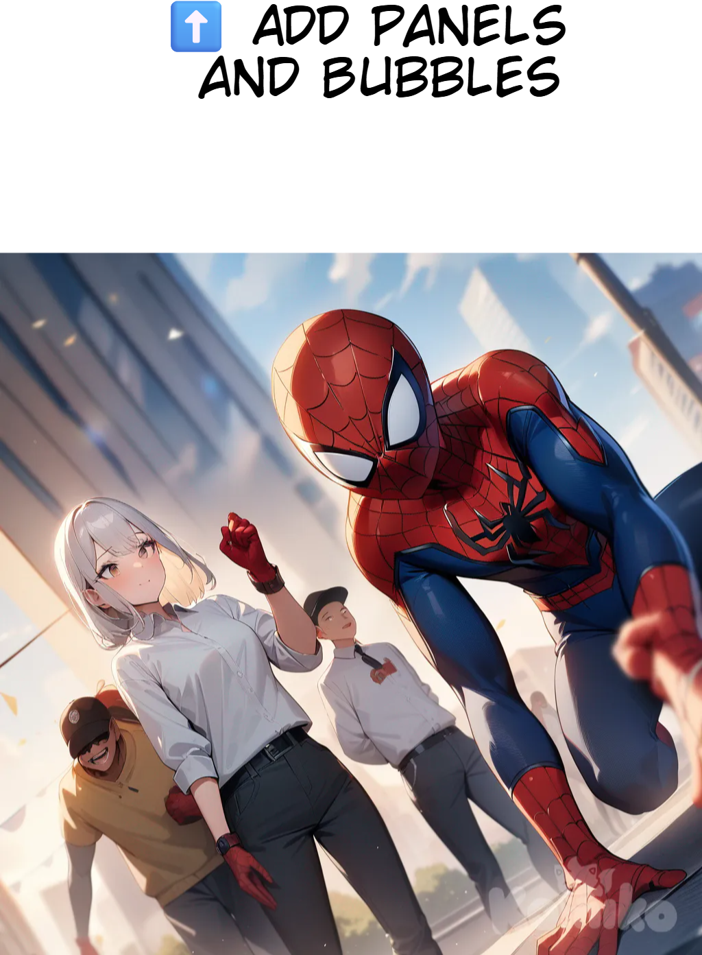2girls, 2people, 3people spider man