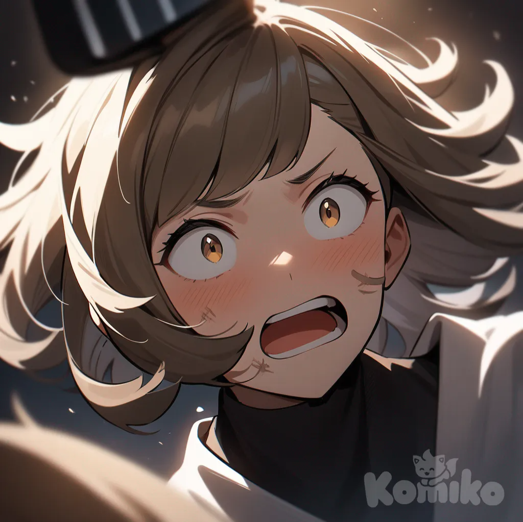 Serena (Pokemon), getting a buzzcut, by the evil barber with a hairclipper, in an intense haircut scene, expression of shock on her face, dramatic lighting, close-up perspective, hair clippings falling, <emotional turmoil>