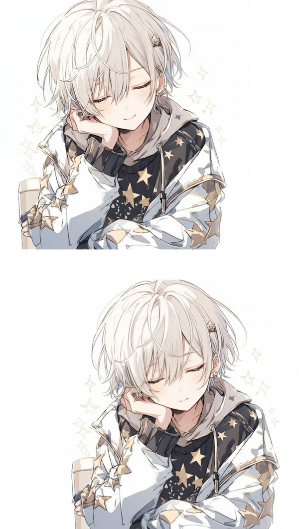 1boy
首を傾げたあとに目をつぶる