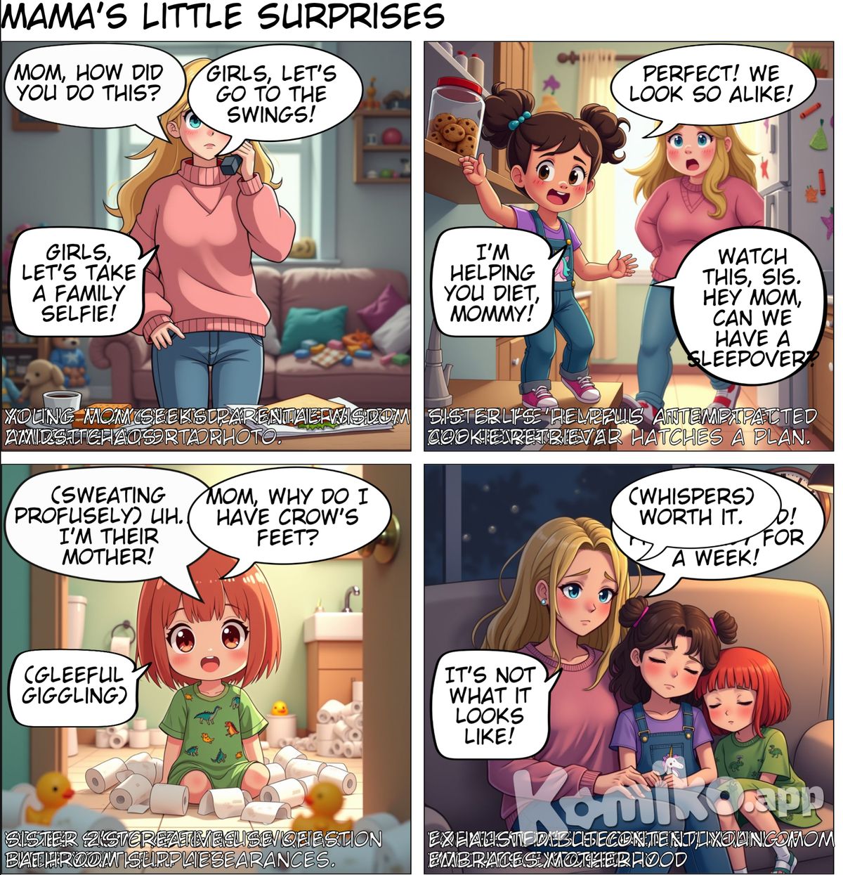 2 young sisters and their 25 year old mom 