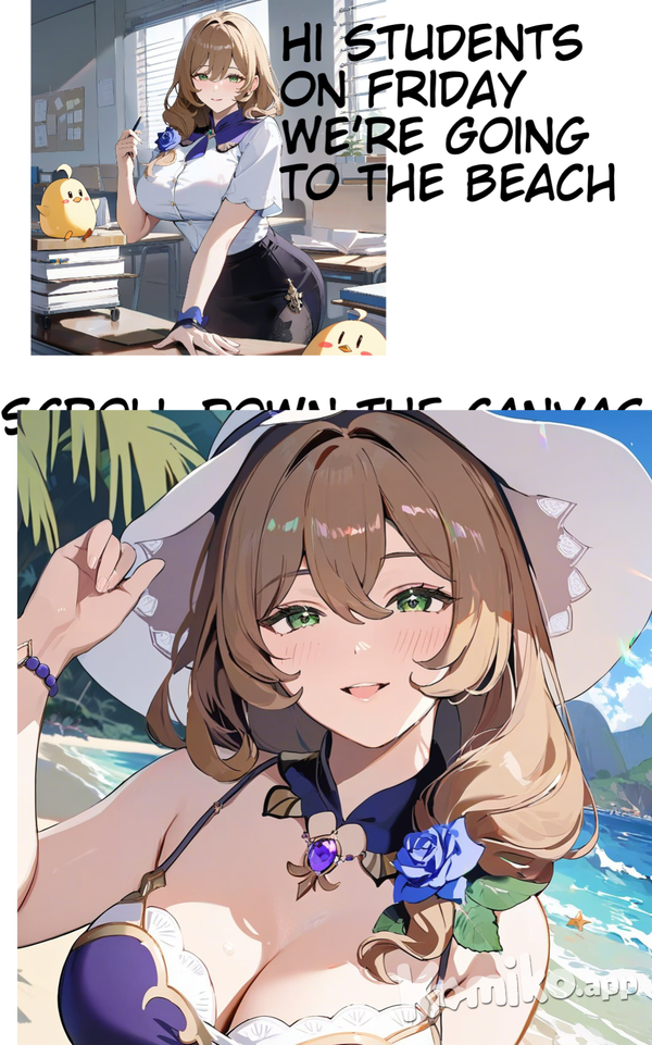 Teacher on the beach