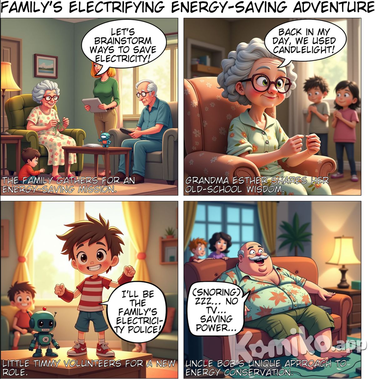 More family members come together and suggest ways they can save electricity