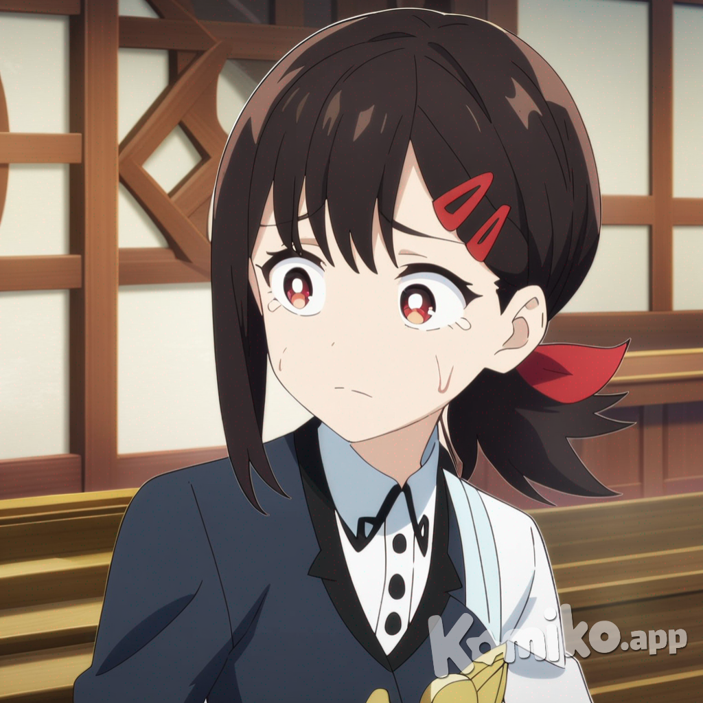 Higashiyama Kobeni, 2.5d style, anime coloring, Genshin Impact style, celluloid, anime screencap, thick outline