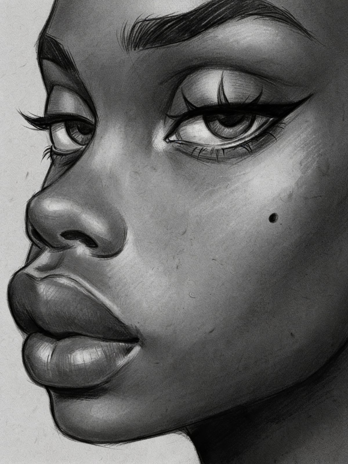 features of a girl with black skin