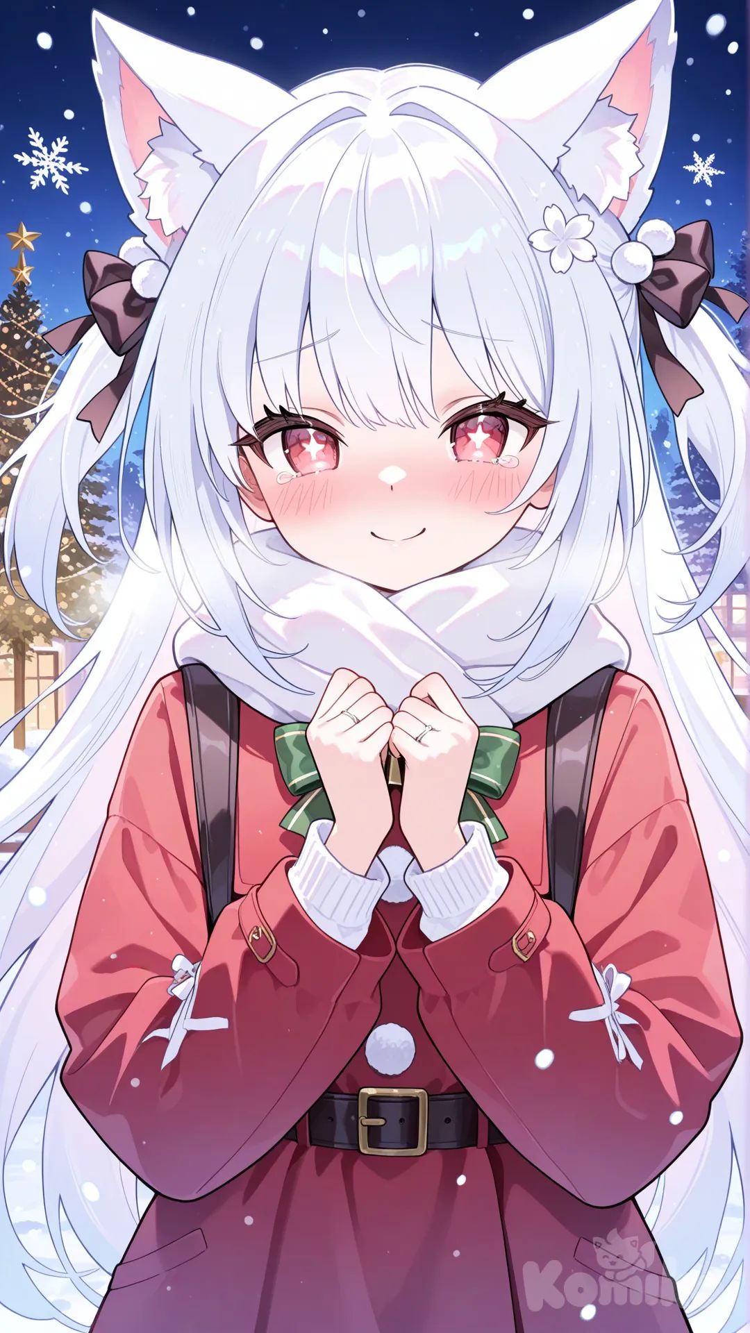 yukikaze (azur lane), wedding ring, happy tears, christmas, snowing