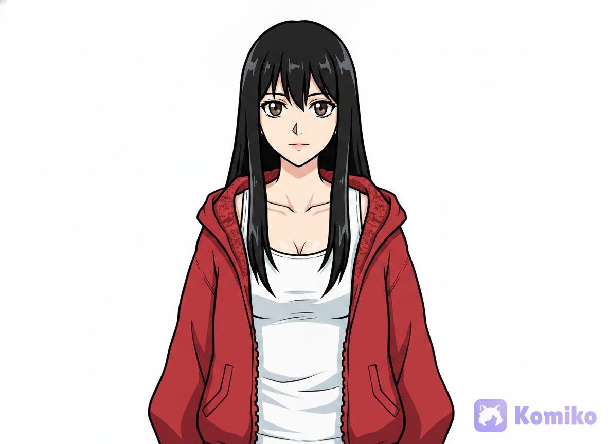 Roter Hoodie Anime Girl ✨