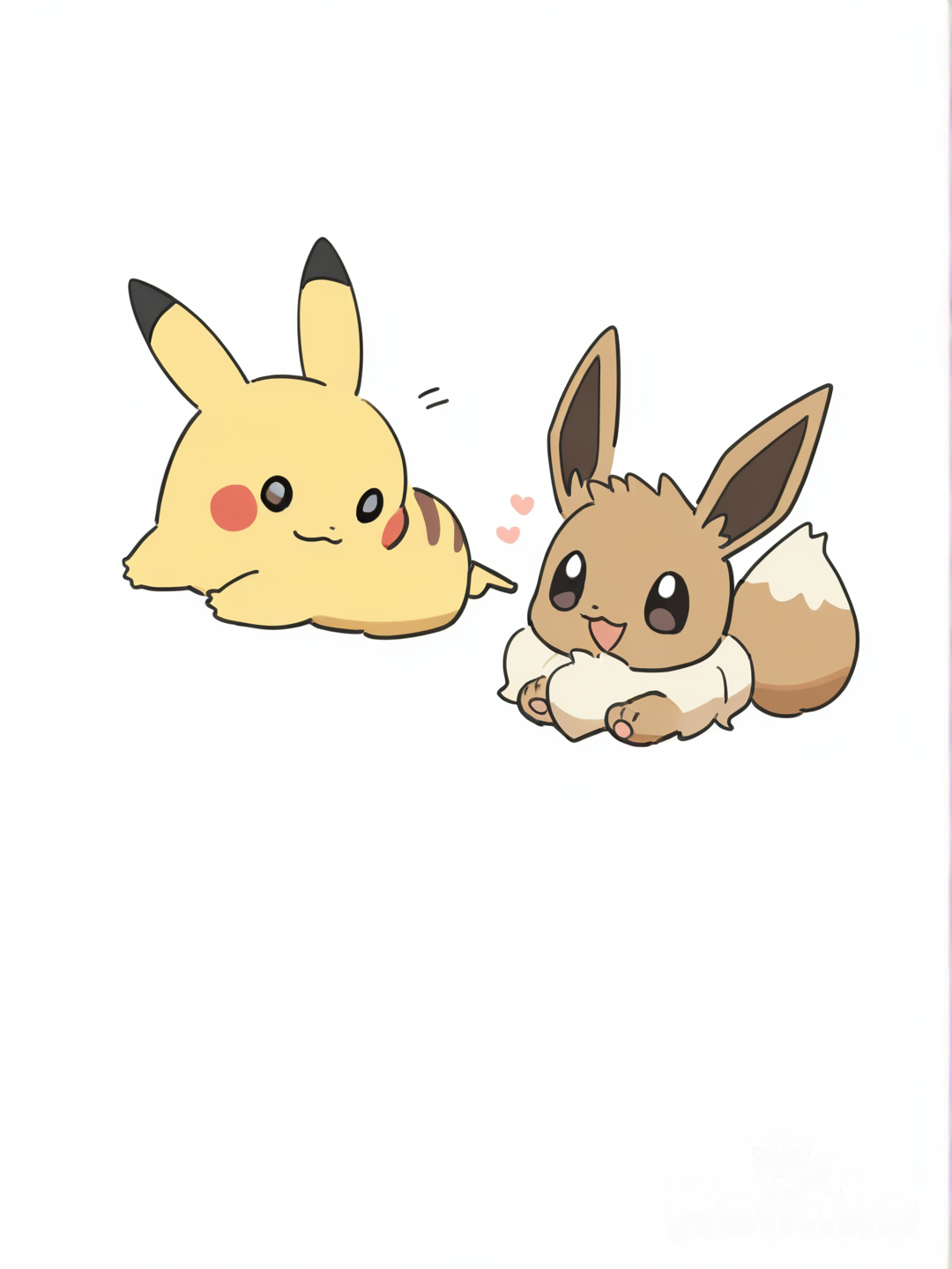 Eevee and pikachu cute