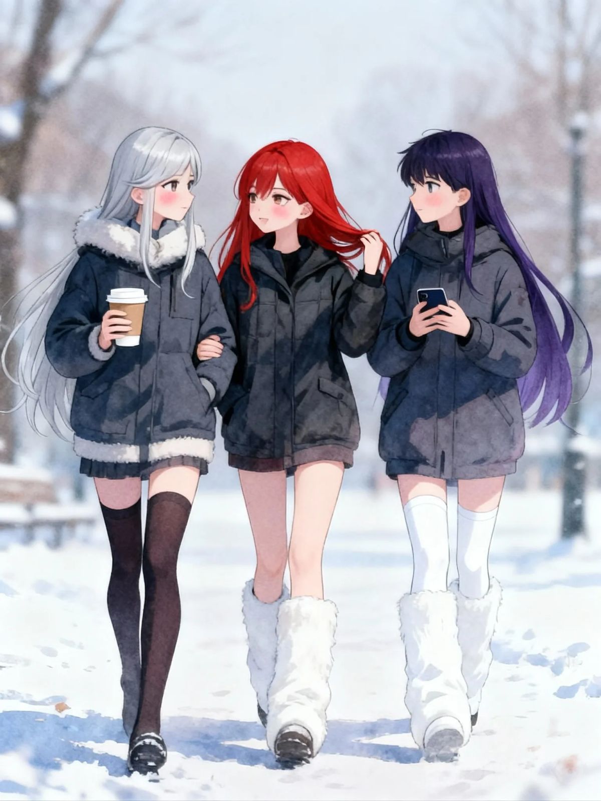 Aris, Layla, Galaxy :The three girls are on their way to the park (you know the three OCs in the description)