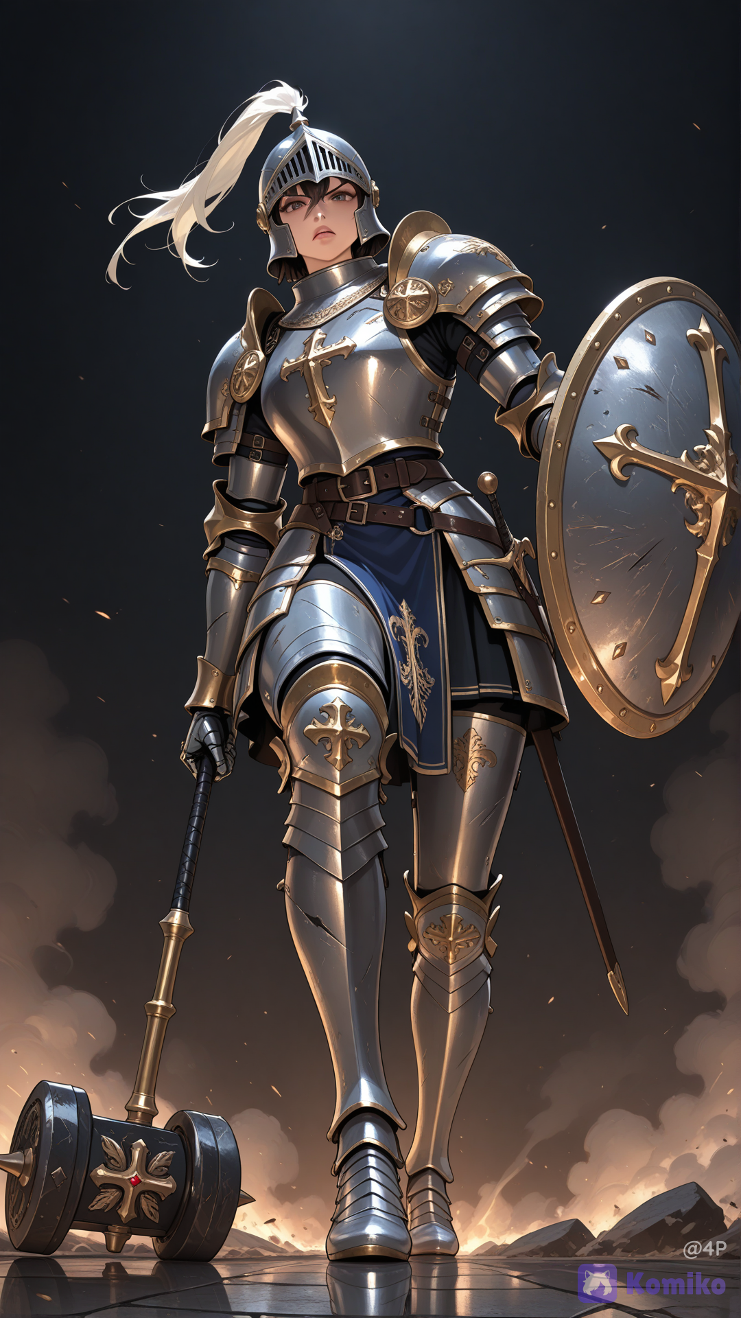 holding sword