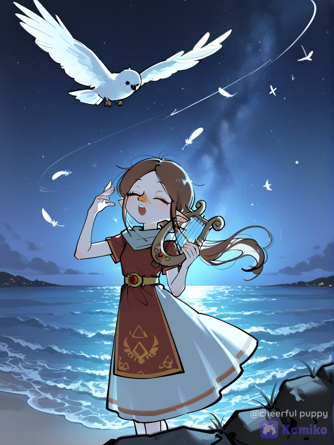 Medli playing her harp (Wind Waker)