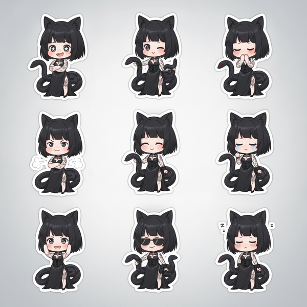 Goth Fox Girl Stickers