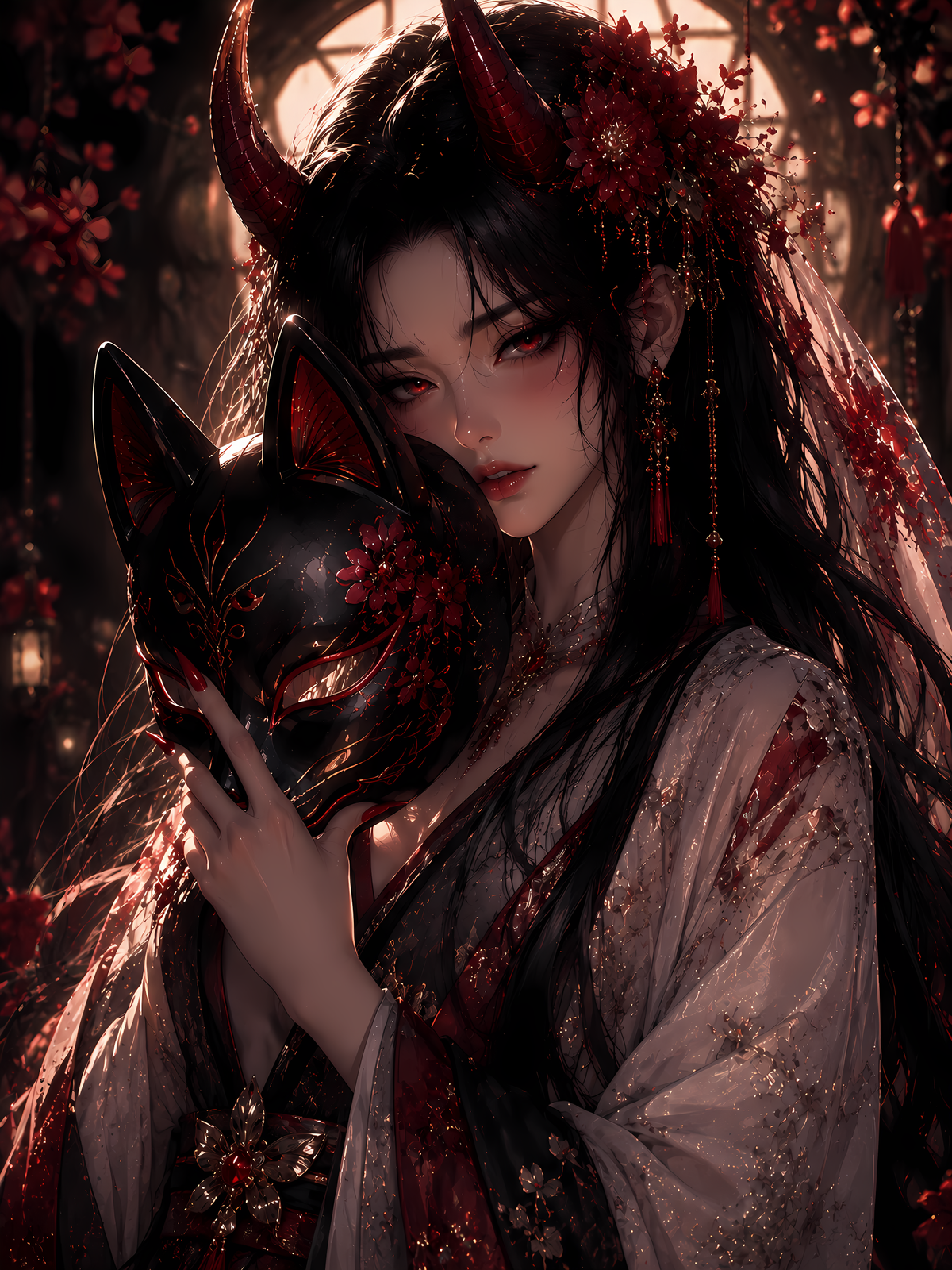 What secrets do those red eyes hold?💫