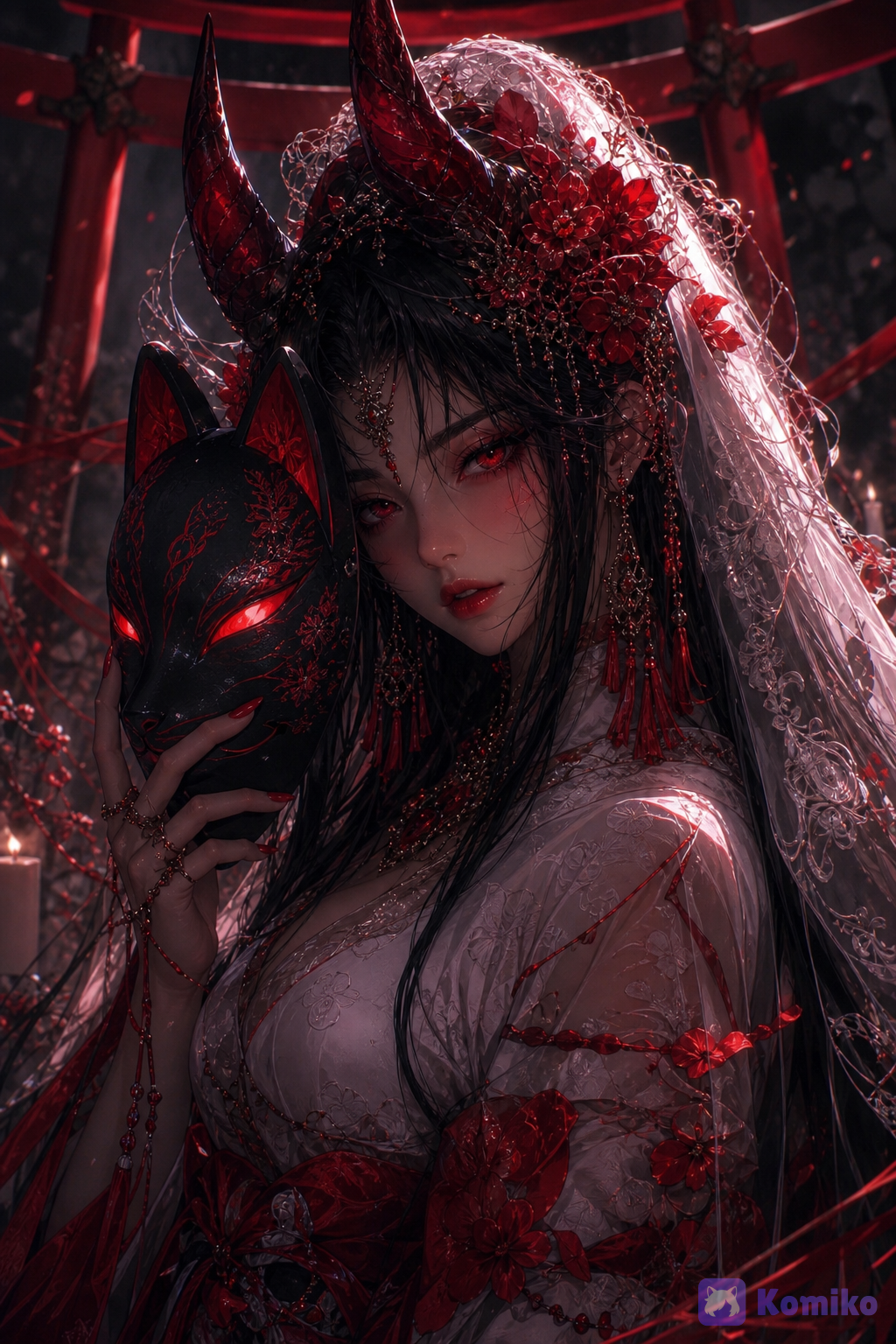 What secrets do those red eyes hold?💫
