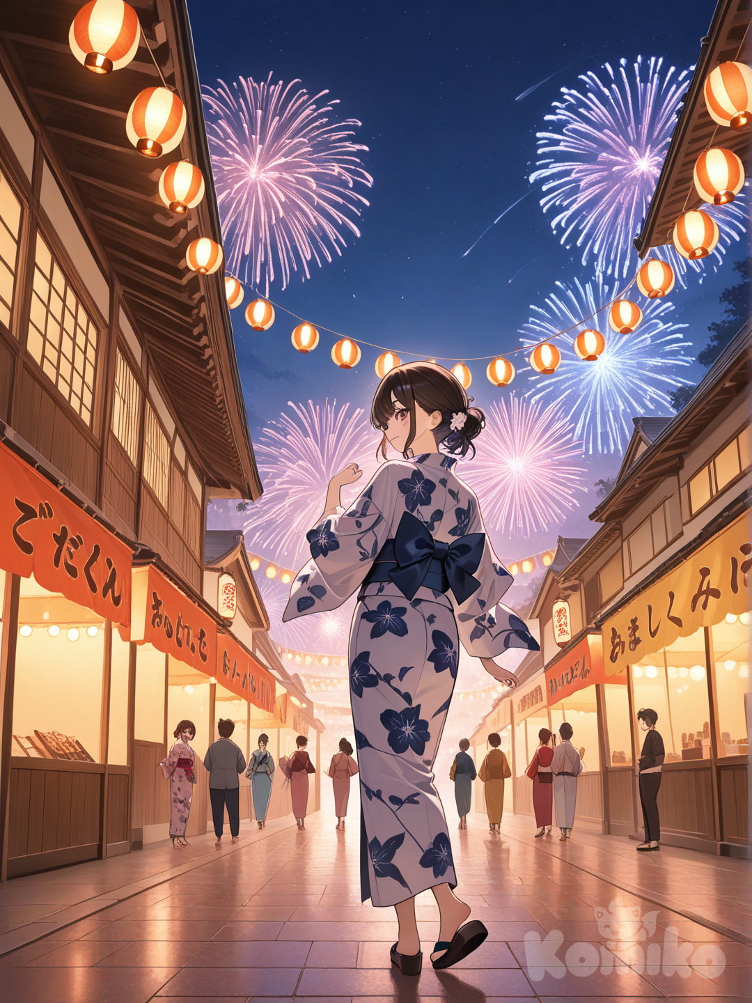 She is just  enjoying the Natsu matsuri
