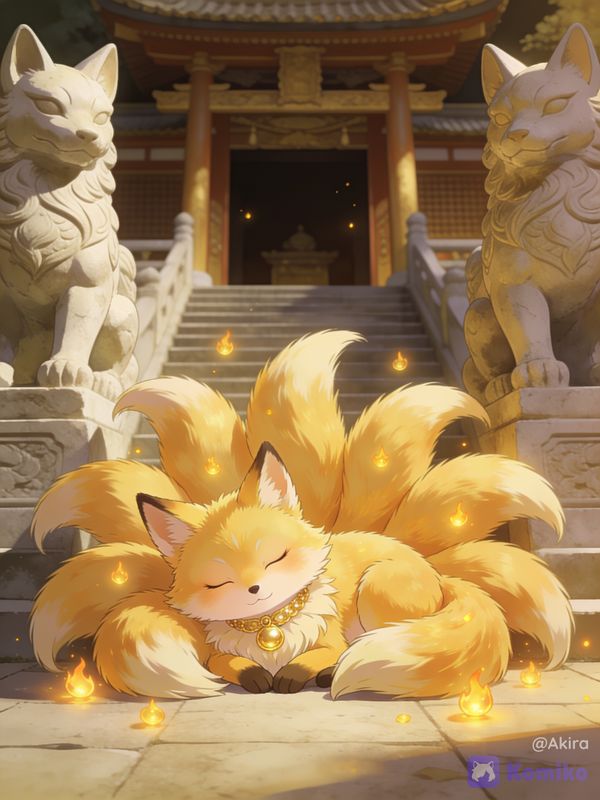 Cute 9 Tails Kitsune 🦊🟡