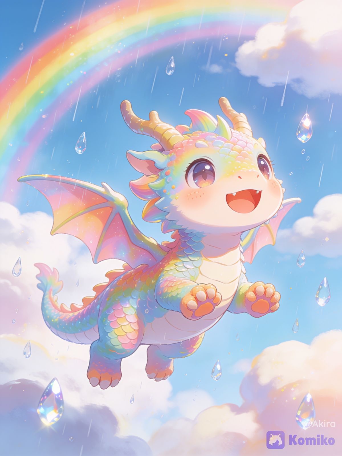 Cute Dragon 🌈⛅️ (Rainbow and Multichromatic)