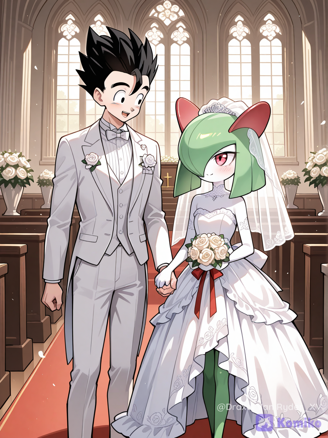 Gohan y kirlia se casan en el día de su boda