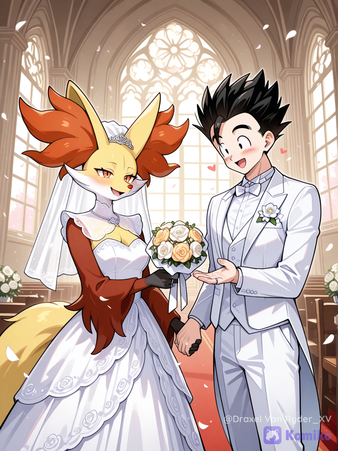 Gohan y Delphox se casan en el día de su boda