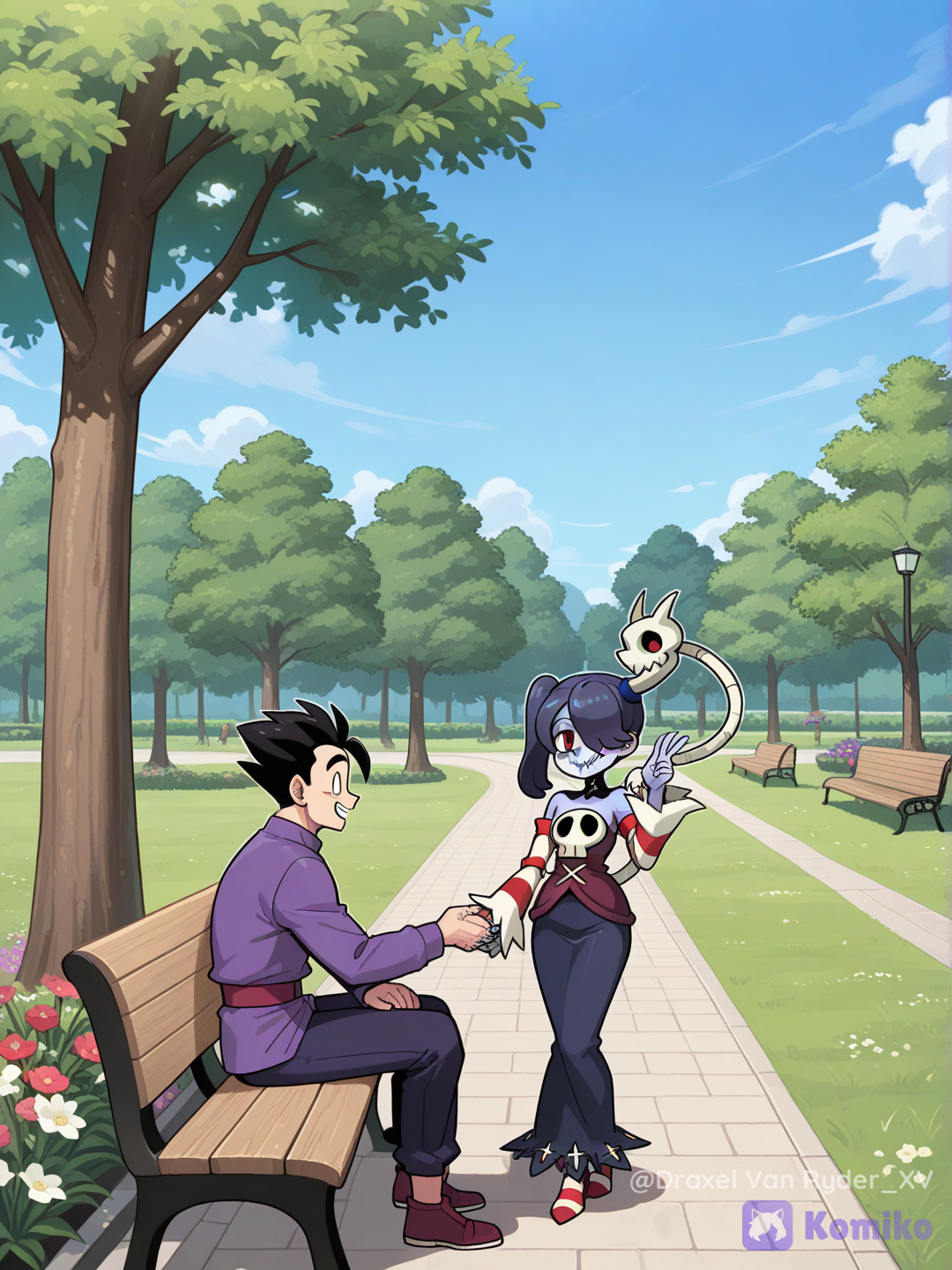 Gohan conoce a Squigly en el parque.