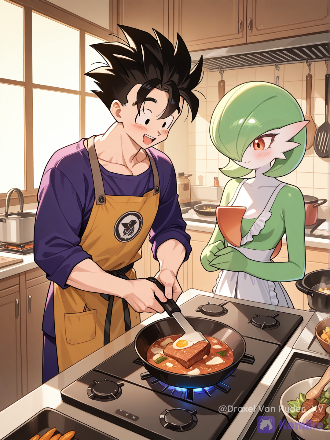 Gohan y Gardevoir, preparan la cena