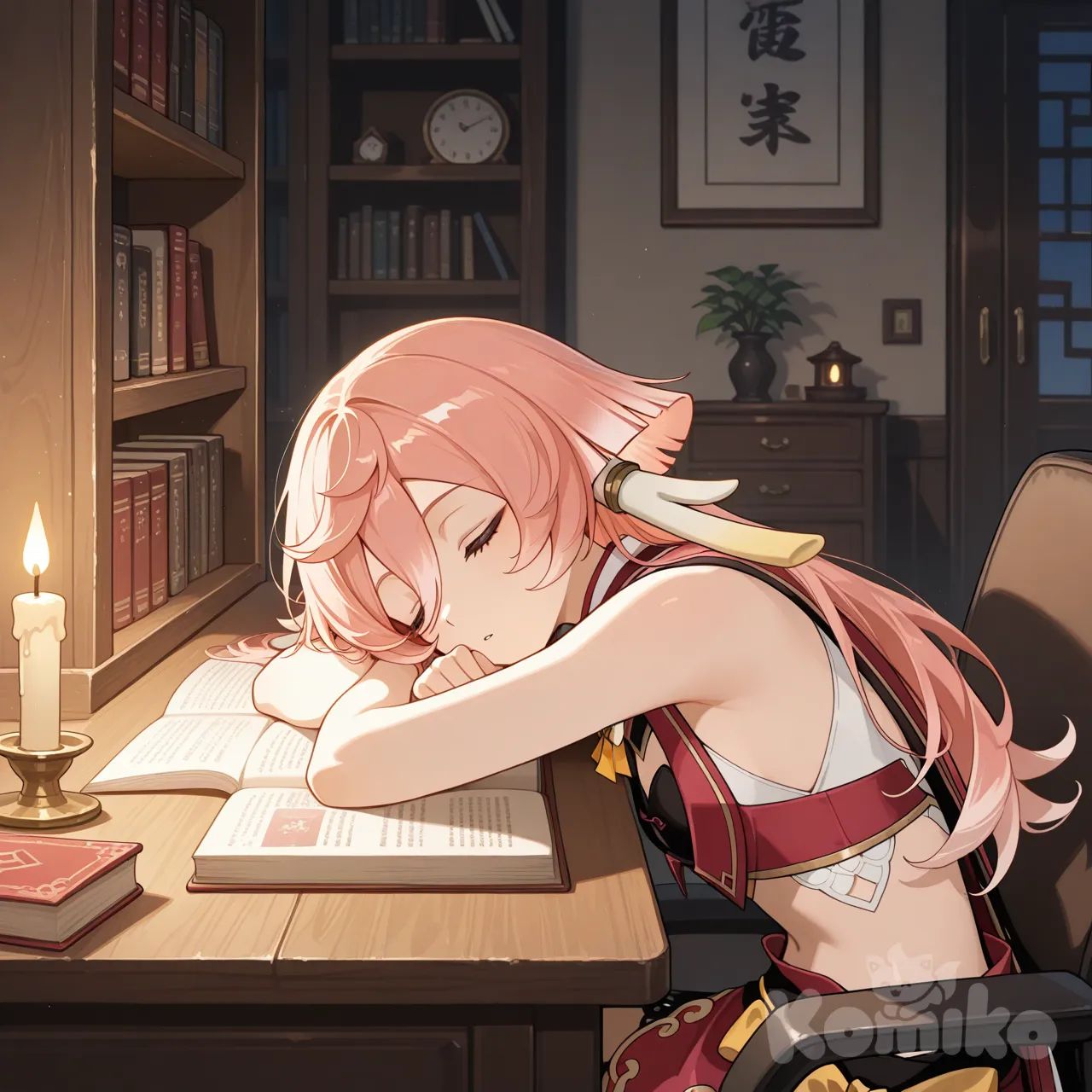 Yanfei fall asleep