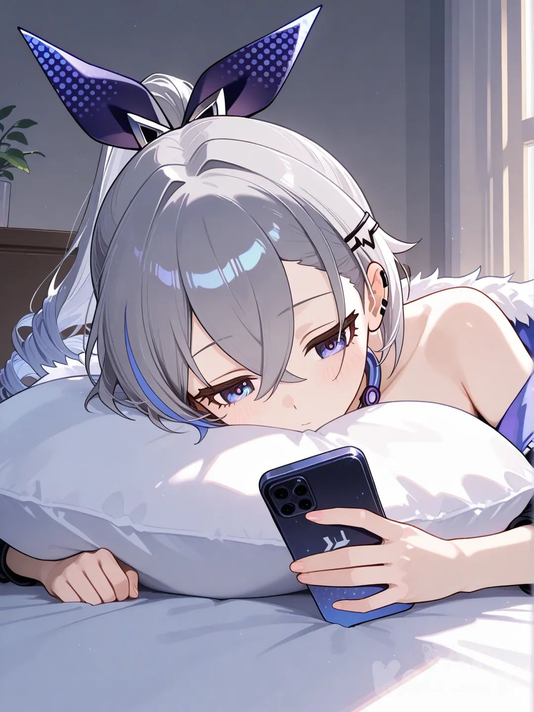Silver wolf being lazy