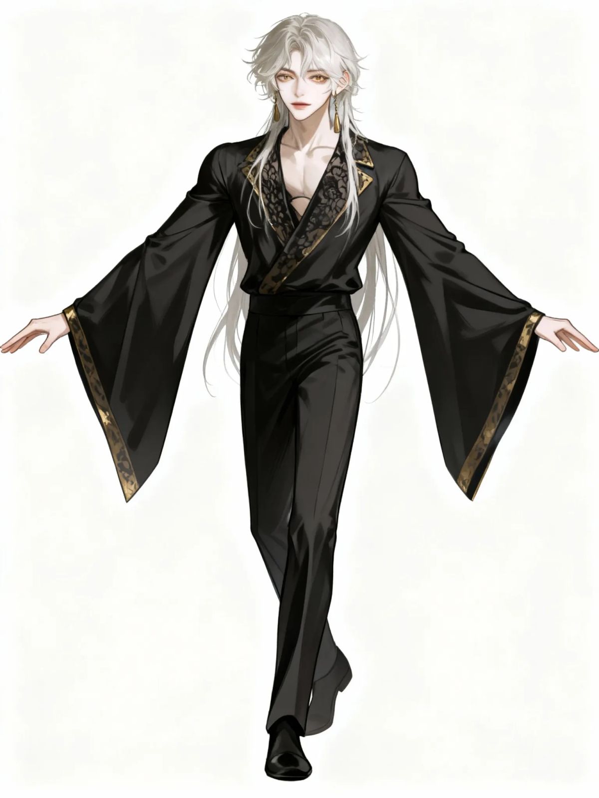 Pose inspired by the Chinese military dance trend: the body stands firmly upright, one leg slightly forward, arms extended at right angles

, @lorian-voss-F0W0, [muscular-manhwa-style]