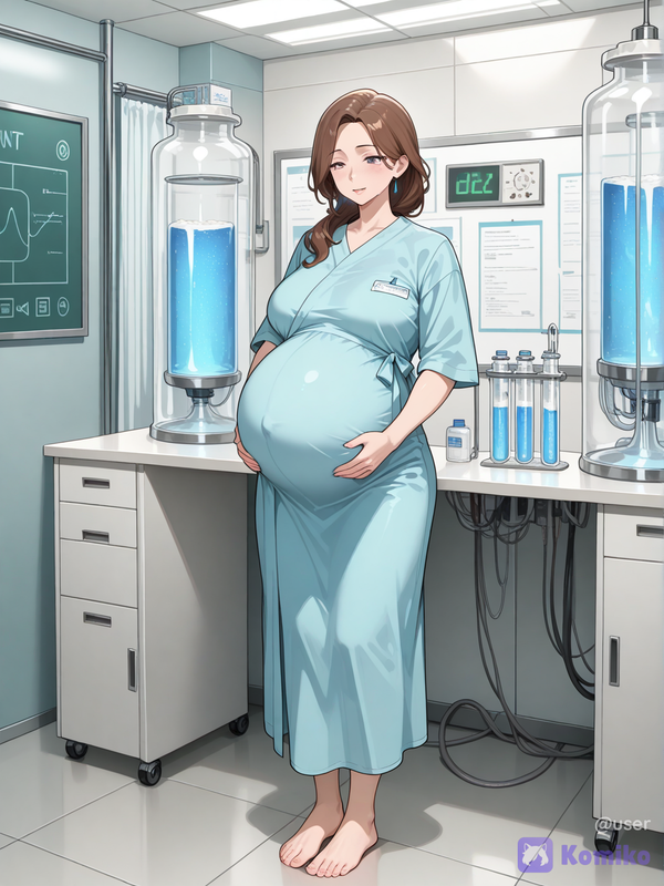 Pregnant lab woman
