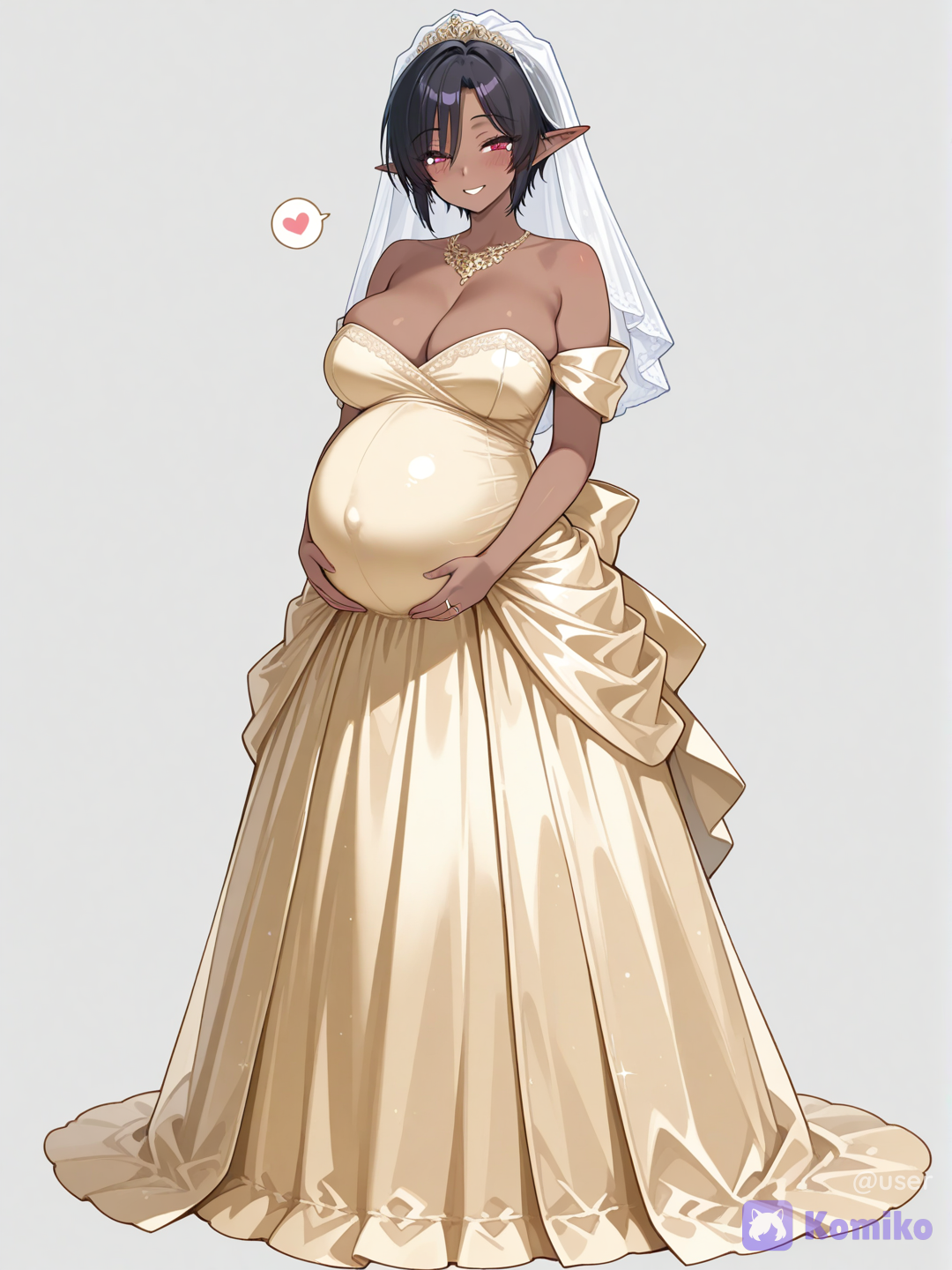 Pregnant elf bride