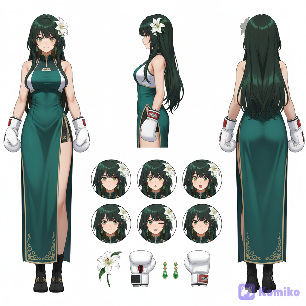 Natalia female boxer character sheet