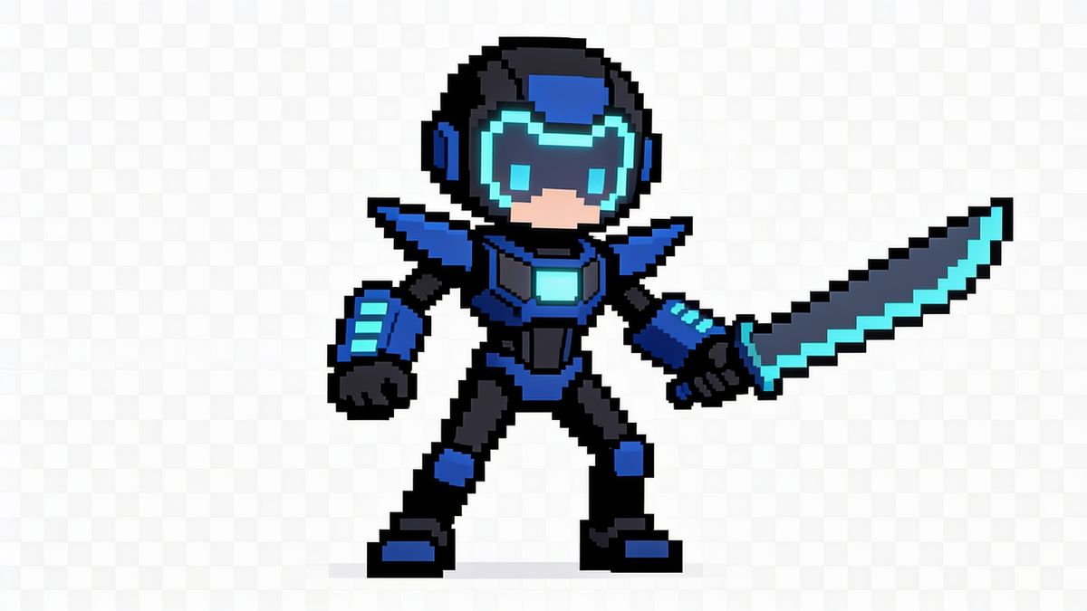 CyberFin's Neon Blade 💙⚔️
