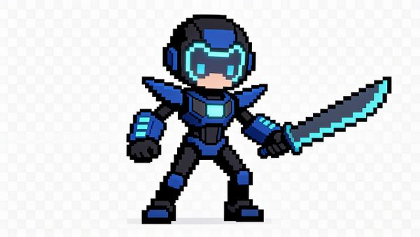 CyberFin's Neon Blade 💙⚔️