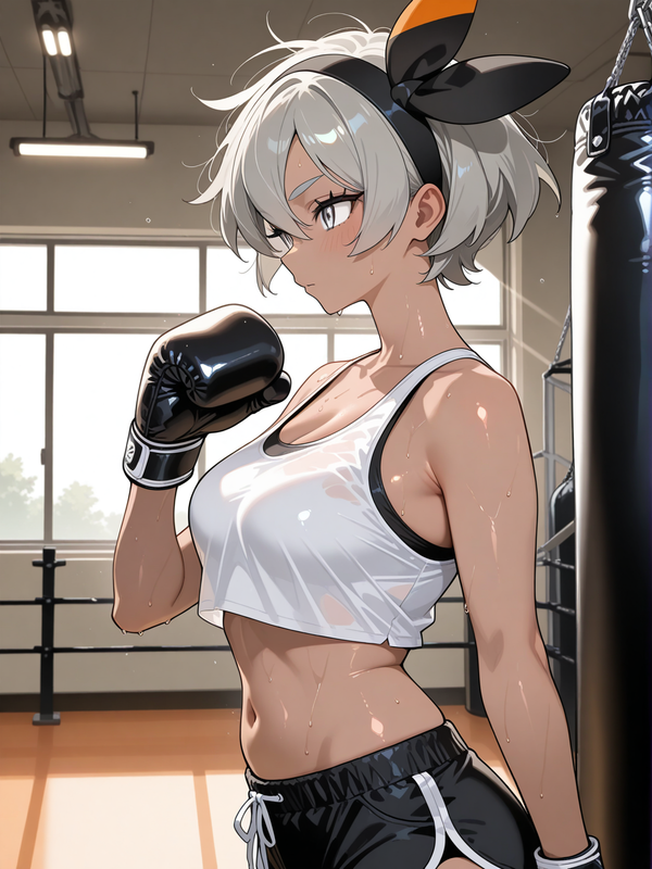 Bea in training