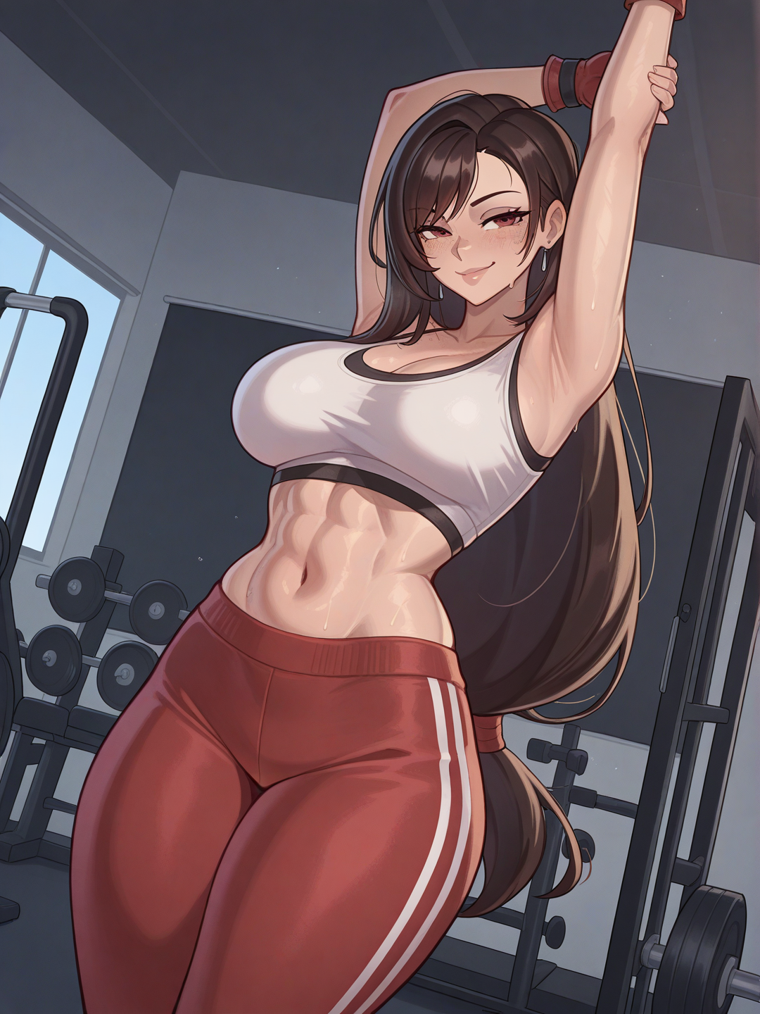 Tifa at the gym