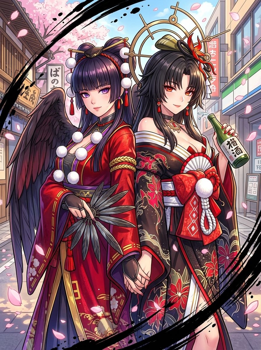 Nyotengu & Hotori 🖤❤️