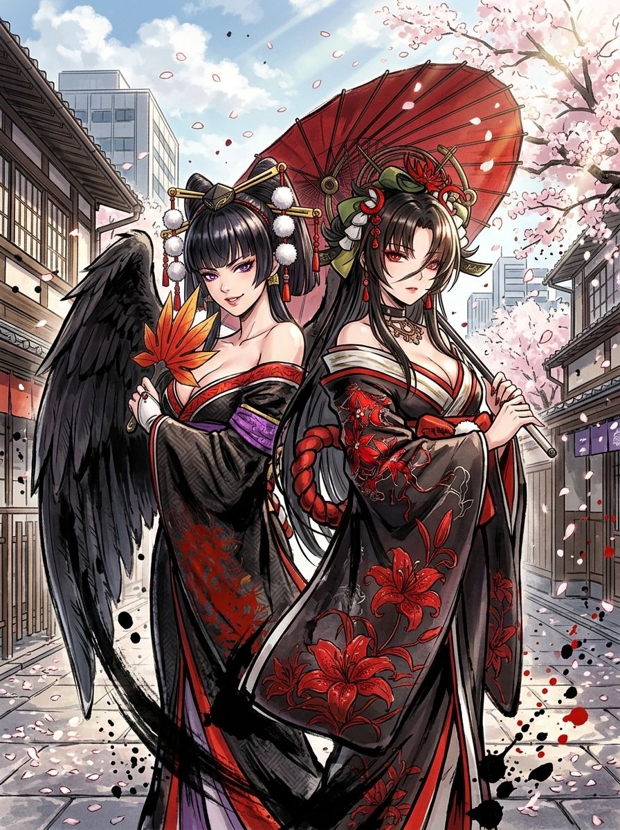 Nyotengu & Hotori 🖤❤️