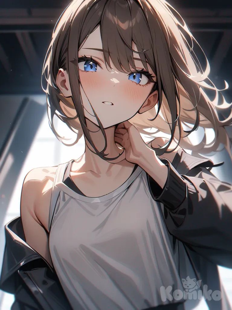 female,brown hair, blue eyes, skinny body