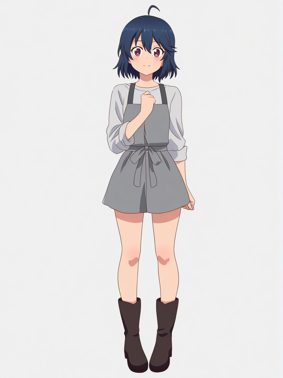 [pop-anime-style] single character, full body, looking at viewer, anime style, simple background, white background