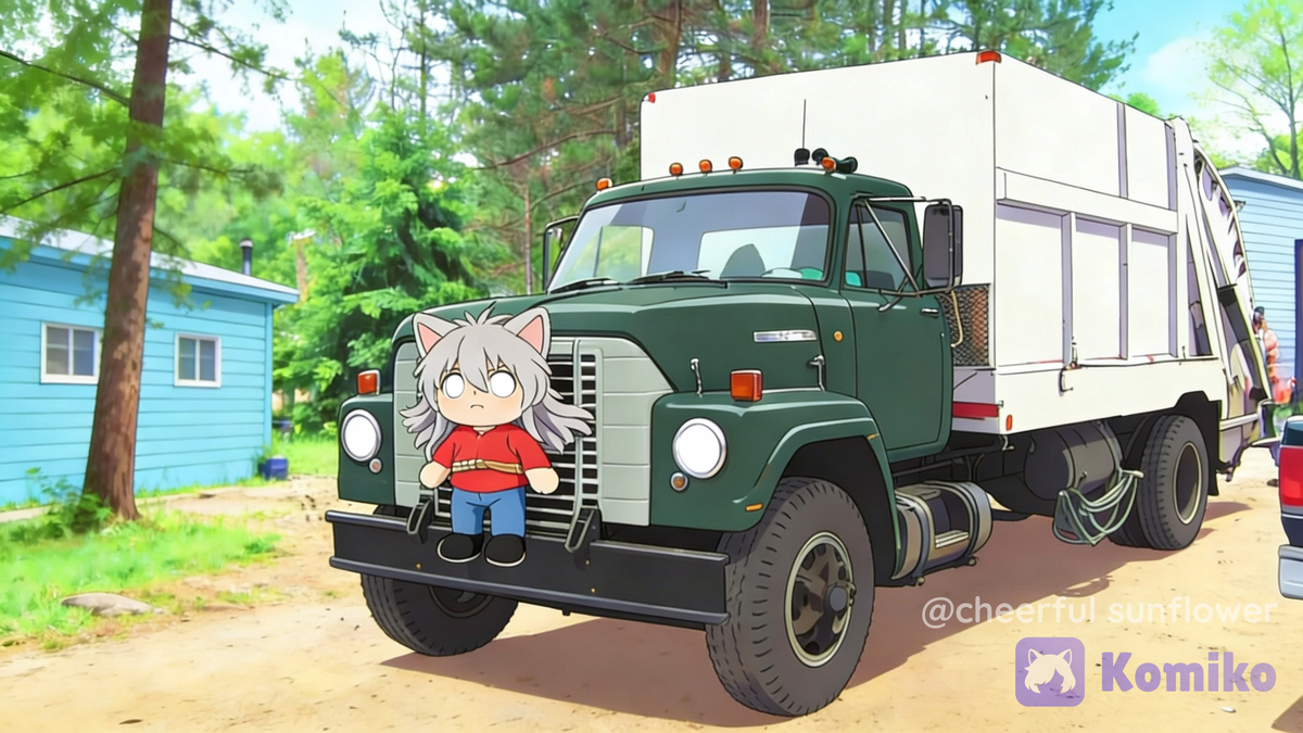 Plushie Doll On Trash Truck 